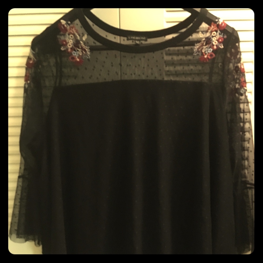 Lane Bryant Black Lace Tunic Top